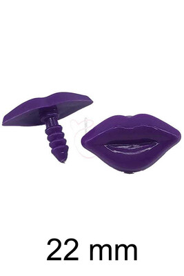  - AMİGURUMİ VİDALI DUDAK MOR 22mm