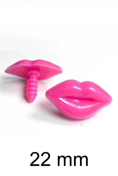  - AMİGURUMİ VİDALI DUDAK PEMBE 22mm