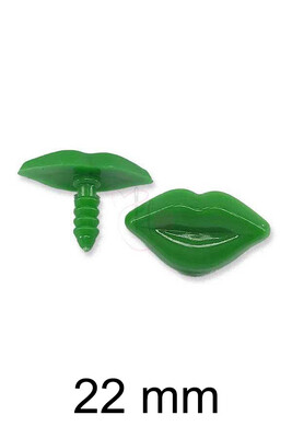  - AMİGURUMİ VİDALI DUDAK YEŞİL 22mm