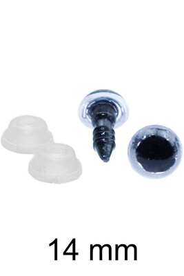  - AMİGURUMİ VİDALI GÖZ BEYAZ SİYAH 14mm