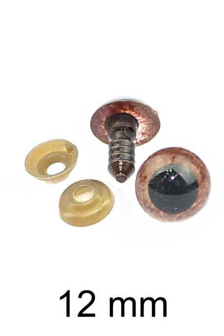  - AMİGURUMİ VİDALI GÖZ KAHVE 12mm
