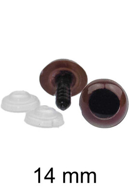  - AMİGURUMİ VİDALI GÖZ KAHVE 14mm