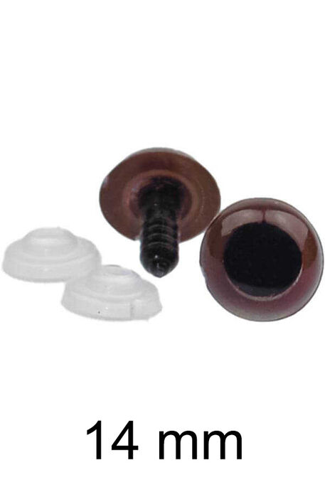  - AMİGURUMİ VİDALI GÖZ KAHVE 14mm
