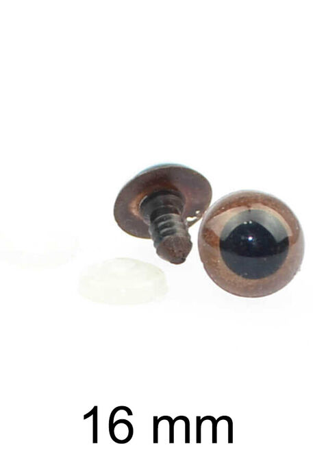  - AMİGURUMİ VİDALI GÖZ KAHVE 16mm