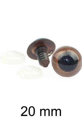  - AMİGURUMİ VİDALI GÖZ KAHVE 20mm