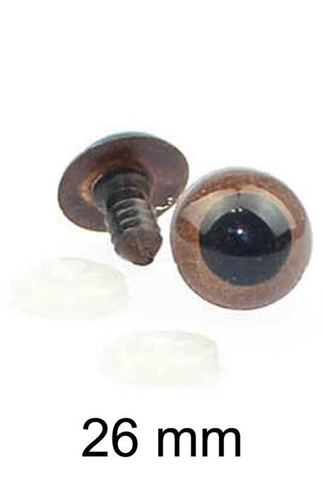  - AMİGURUMİ VİDALI GÖZ KAHVE 26mm