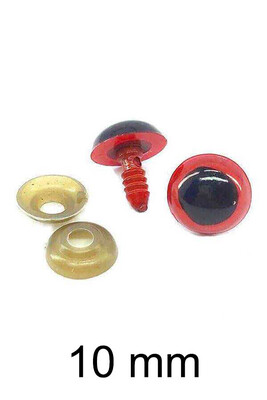  - AMİGURUMİ VİDALI GÖZ KIRMIZI 10mm