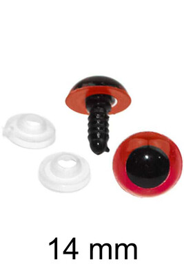  - AMİGURUMİ VİDALI GÖZ KIRMIZI 14mm