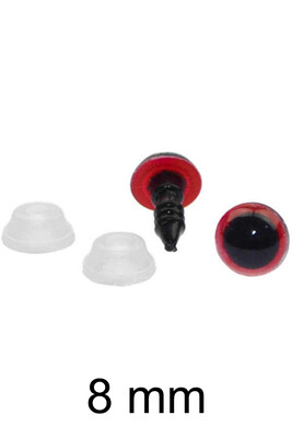  - AMİGURUMİ VİDALI GÖZ KIRMIZI 8mm