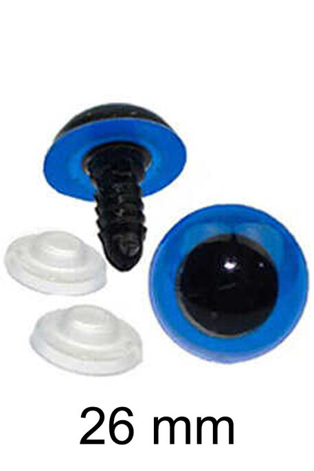  - AMİGURUMİ VİDALI GÖZ MAVİ 26mm
