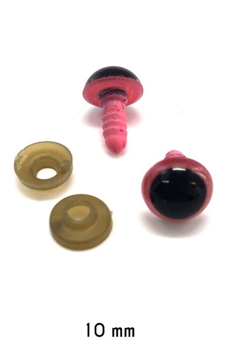  - AMİGURUMİ VİDALI GÖZ PEMBE 10mm