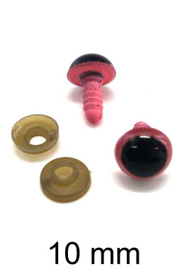  - AMİGURUMİ VİDALI GÖZ PEMBE 10mm
