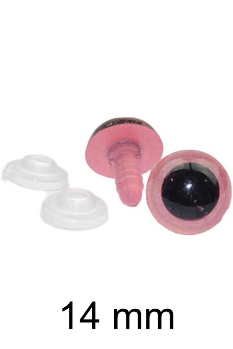  - AMİGURUMİ VİDALI GÖZ PEMBE 14mm