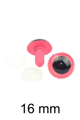  - AMİGURUMİ VİDALI GÖZ PEMBE 16mm