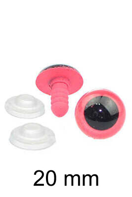  - AMİGURUMİ VİDALI GÖZ PEMBE 20mm