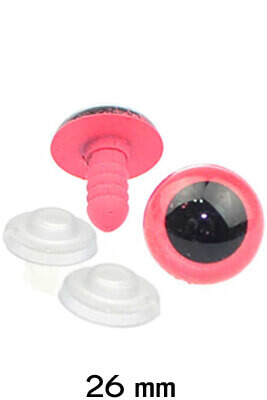  - AMİGURUMİ VİDALI GÖZ PEMBE 26mm