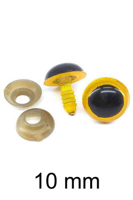  - AMİGURUMİ VİDALI GÖZ SARI 10mm