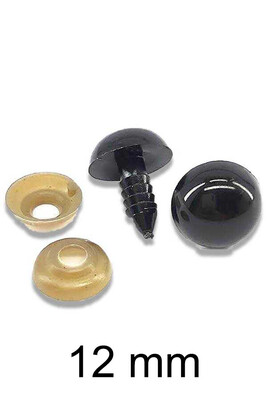  - AMİGURUMİ VİDALI GÖZ SİYAH 12mm