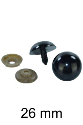  - AMİGURUMİ VİDALI GÖZ SİYAH 26mm