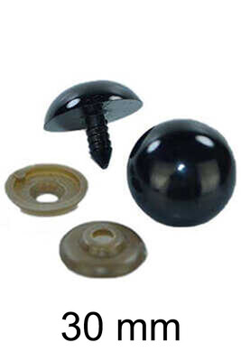  - AMİGURUMİ VİDALI GÖZ SİYAH 30mm