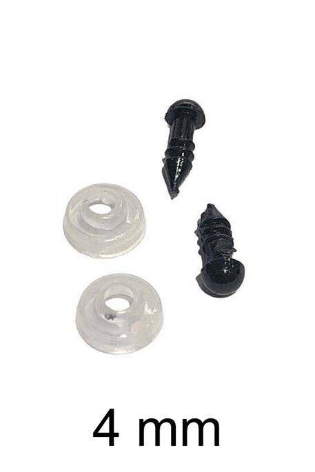  - AMİGURUMİ VİDALI GÖZ SİYAH 4mm