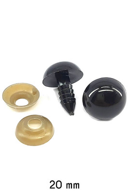  - AMİGURUMİ VİDALI GÖZ SİYAH 20mm