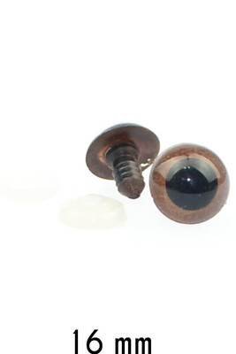  - AMIGURUMI SCREWED EYE BROWN 16 mm