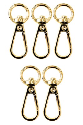  - ANAHTARLIK KLİPSİ YUVARLAK ALTIN 5 Lİ PAKET 1CM