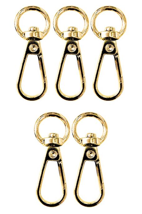  - ANAHTARLIK KLİPSİ YUVARLAK ALTIN 5 Lİ PAKET 1CM