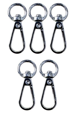  - ANAHTARLIK KLİPSİ YUVARLAK GÜMÜŞ 5 Lİ PAKET 1CM