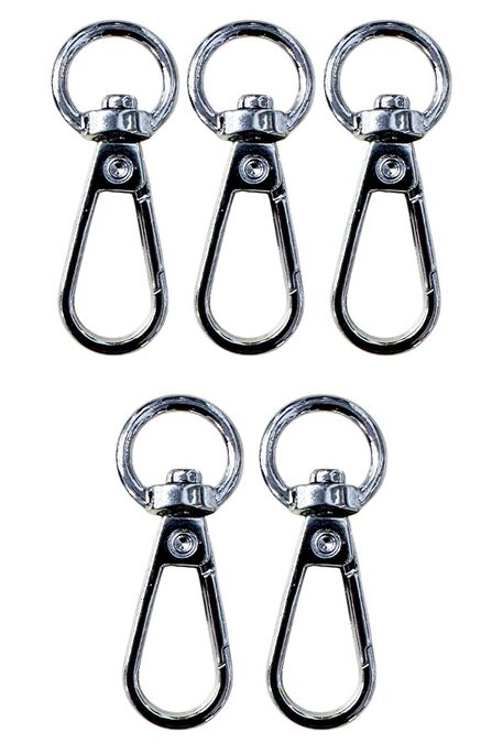  - ANAHTARLIK KLİPSİ YUVARLAK GÜMÜŞ 5 Lİ PAKET 1CM