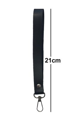 BAG HANDLE LEATHER BLACK 19 CM - Thumbnail