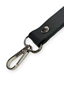 BAG HANDLE LEATHER BLACK 19 CM - Thumbnail