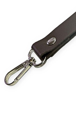 BAG HANDLE LEATHER BROWN 19 CM - Thumbnail