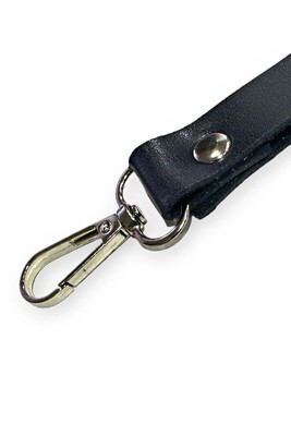 BAG HANDLE LEATHER NAVY BLUE 19 CM - Thumbnail