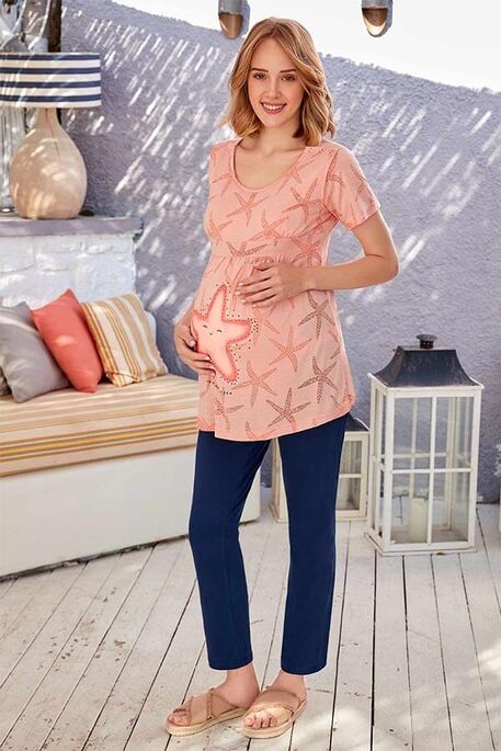BERRAK 9067 HAMİLE PİJAMA TAKIMI - 2