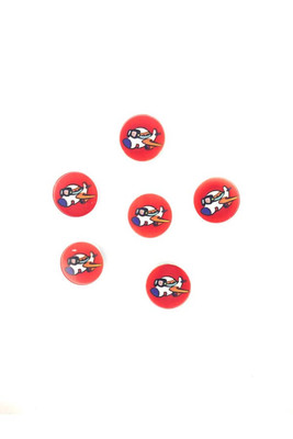  - BUTTON BABY 1010 RED PLANE 6 PIECES