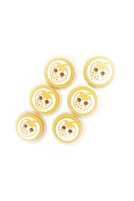  - BUTTON BABY 1015 YELLOW STRAWBERRY 6 PIECES