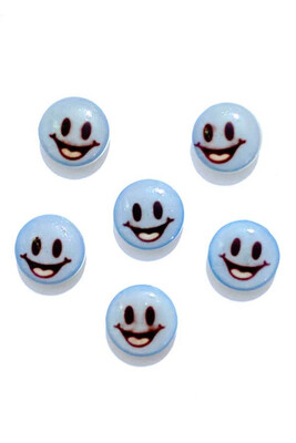  - BUTTON BABY 1161 BLUE SMILING FACE 6 PIECES