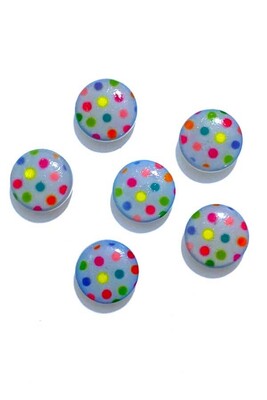  - BUTTON BABY 1167 BLUE SPOTTED 6 PIECES