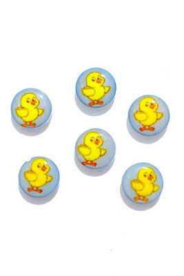  - BUTTON BABY 1171 BLUE DUCK 6 PIECES