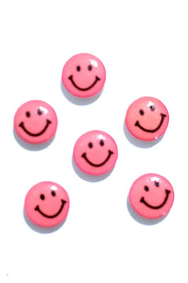  - BUTTON BABY 1174 PINK SMILE FACE 6 PIECES