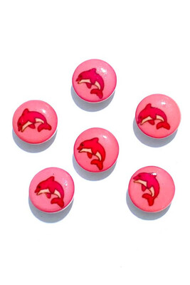  - BUTTON BABY 1177 PINK DOLPHIN 6 PIECES