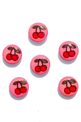  - BUTTON BABY 1180 PINK CHERRY 6 PIECES