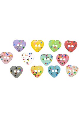 BUTTON BABY 1200 LIGHT YELLOW HEART 6 PIECES - Thumbnail