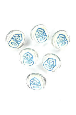 - BUTTONS BABY 1063 WHITE BLUE STOCK 6 PIECES