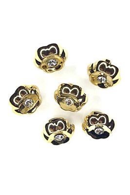  - BUTTONS BABY 1068 CRYSTAL SONTY FLOWER GOLD 6 PIECE