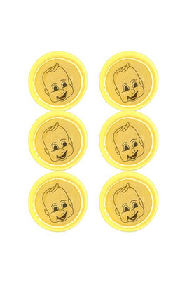  - BUTTONS BABY 1072 YELLOW SMILING BABY 6 PIECES
