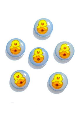  - BUTTON BABY 1162 BLUE CHICK 6 PIECES