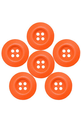  - BUTTON WOODEN CARDIGAN VEST 2,5 CM 6 PİECES ORANGE